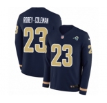 Nike Los Angeles Rams #23 Nickell Robey-Coleman Limited Navy Blue Therma Long Sleeve NFL Jersey