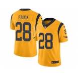 Nike Los Angeles Rams #28 Marshall Faulk Gold Men's Stitched NFL Limited Rush Jersey