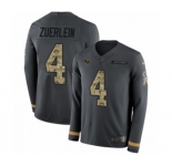 Nike Los Angeles Rams #4 Greg Zuerlein Limited Black Salute to Service Therma Long Sleeve NFL Jersey