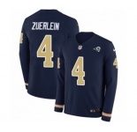 Nike Los Angeles Rams #4 Greg Zuerlein Limited Navy Blue Therma Long Sleeve NFL Jersey