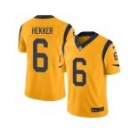 Nike Los Angeles Rams #6 Johnny Hekker Gold Men's Stitched NFL Limited Rush Jersey