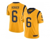 Nike Los Angeles Rams #6 Johnny Hekker Gold Men's Stitched NFL Limited Rush Jersey