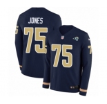 Nike Los Angeles Rams #75 Deacon Jones Limited Navy Blue Therma Long Sleeve NFL Jersey