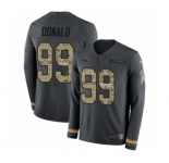 Nike Los Angeles Rams #99 Aaron Donald Limited Black Salute to Service Therma Long Sleeve NFL Jersey