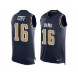 Nike St. Louis Rams #16 Jared Goff Navy Blue Team Color Men's Stitched NFL Limited Tank Top Jersey