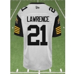 CFL Hamilton tiger cats #21 LAWRENCE Crested Away White Jersey
