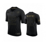 Carolina Panthers #22 Christian McCaffrey Black 2020 Salute to Service Limited Jersey
