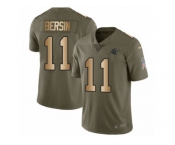 Men Nike Carolina Panthers #11 Brenton Bersin Limited Olive Gold 2017 Salute to Service NFL Jersey