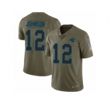 Men Nike Carolina Panthers #12 Charles Johnson Limited Olive 2017 Salute to Service NFL Jersey