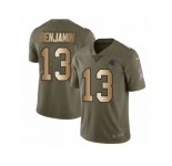 Men Nike Carolina Panthers #13 Kelvin Benjamin Limited Olive Gold 2017 Salute to Service NFL Jersey