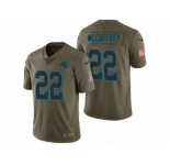 Men Nike Carolina Panthers #22 Christian McCaffrey Olive 2017 Salute to Service Limited Jerseys