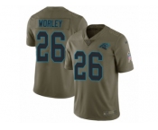 Men Nike Carolina Panthers #26 Daryl Worley Limited Olive 2017 Salute to Service NFL Jersey