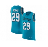 Men Nike Carolina Panthers #29 Mike Adams Blue Rush Player Name & Number Tank Top NFL Jersey