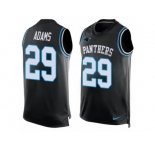 Men Nike Carolina Panthers #29 Mike Adams Limited Black Player Name & Number Tank Top NFL Jersey