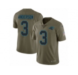 Men Nike Carolina Panthers #3 Derek Anderson Limited Olive 2017 Salute to Service NFL Jersey