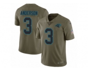 Men Nike Carolina Panthers #3 Derek Anderson Limited Olive 2017 Salute to Service NFL Jersey