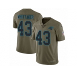 Men Nike Carolina Panthers #43 Fozzy Whittaker Limited Olive 2017 Salute to Service NFL Jersey