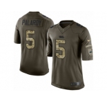 Men Nike Carolina Panthers #5 Michael Palardy Limited Green Salute to Service NFL Jersey
