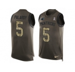 Men Nike Carolina Panthers #5 Michael Palardy Limited Green Salute to Service Tank Top NFL Jersey