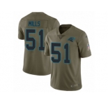 Men Nike Carolina Panthers #51 Sam Mills Limited Olive 2017 Salute to Service NFL Jersey