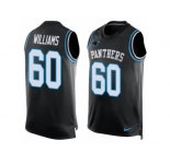 Men Nike Carolina Panthers #60 Daryl Williams Limited Black Player Name & Number Tank Top NFL Jersey
