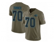Men Nike Carolina Panthers #70 Trai Turner Limited Olive 2017 Salute to Service NFL Jersey