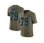 Men Nike Carolina Panthers #79 Chris Scott Limited Olive 2017 Salute to Service NFL Jersey