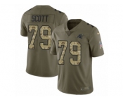Men Nike Carolina Panthers #79 Chris Scott Limited Olive Camo 2017 Salute to Service NFL Jersey