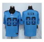 Men Nike Carolina Panthers #88 Greg Olsen Blue Strobe Jersey[Limited]