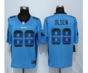 Men Nike Carolina Panthers #88 Greg Olsen Blue Strobe Jersey[Limited]