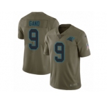 Men Nike Carolina Panthers #9 Graham Gano Limited Olive 2017 Salute to Service NFL Jersey