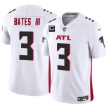 Men's Atlanta Falcons #3 Jesse Bates III White 2025 F.U.S.E With 4-Star C Patch Vapor Untouchable Limited Football Stitched Jersey