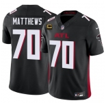 Men's Atlanta Falcons #70 Jake Matthews Black 2025 F.U.S.E With 4-Star C Patch Vapor Untouchable Limited Football Stitched Jersey