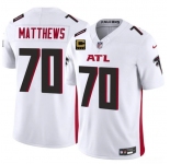 Men's Atlanta Falcons #70 Jake Matthews White 2025 F.U.S.E With 4-Star C Patch Vapor Untouchable Limited Football Stitched Jersey