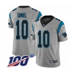 Men's Carolina Panthers #10 Curtis Samuel Silver Inverted Legend Limited 100th Season Football Jersey