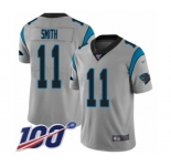 Men's Carolina Panthers #11 Torrey Smith Silver Inverted Legend Limited 100th Season Football Jersey