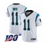 Men's Carolina Panthers #11 Torrey Smith White Vapor Untouchable Limited Player 100th Season Football Jersey