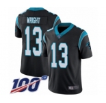 Men's Carolina Panthers #13 Jarius Wright Black Team Color Vapor Untouchable Limited Player 100th Season Football Jersey