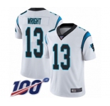 Men's Carolina Panthers #13 Jarius Wright White Vapor Untouchable Limited Player 100th Season Football Jersey
