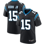 Men's Carolina Panthers #15 Jimmy Horn Jr Black 2025 Vapor Limited Stitched Football Jersey