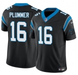 Men's Carolina Panthers #16 Jack Plummer Black 2024 F.U.S.E. Vapor Limited Football Stitched Jersey