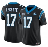 Men's Carolina Panthers #17 Xavier Legette Black 2024 With Dradt Patch And 30th Anniversary Patch F.U.S.E. Vapor Limited Stitched Football Jersey