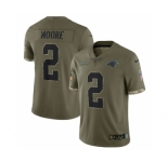 Men's Carolina Panthers #2 D. Moore 2022 Olive Salute To Service Limited Stitched Jersey