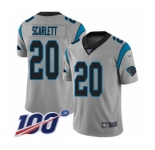 Men's Carolina Panthers #20 Jordan Scarlett Silver Inverted Legend Limited 100th Season Football Jersey