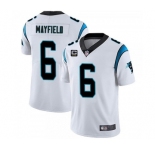 Men's Carolina Panthers 2022 #6 Baker Mayfield White With 3-star C Patch Vapor Untouchable Limited Stitched Jersey