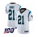 Men's Carolina Panthers #21 Da'Norris Searcy White Vapor Untouchable Limited Player 100th Season Football Jersey