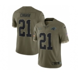 Men's Carolina Panthers #21 Jeremy Chinn 2022 Olive Salute To Service Limited Stitched Jersey