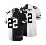 Men's Carolina Panthers #22 Christian McCaffrey Black V White Peace Split Vapor Untouchable Limited Football Jersey