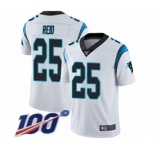 Men's Carolina Panthers #25 Eric Reid White Vapor Untouchable Limited Player 100th Season Football Jersey