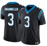 Men's Carolina Panthers #3 Princely Umanmielen Black 2025 F.U.S.E. Vapor Limited Stitched Football Jersey
